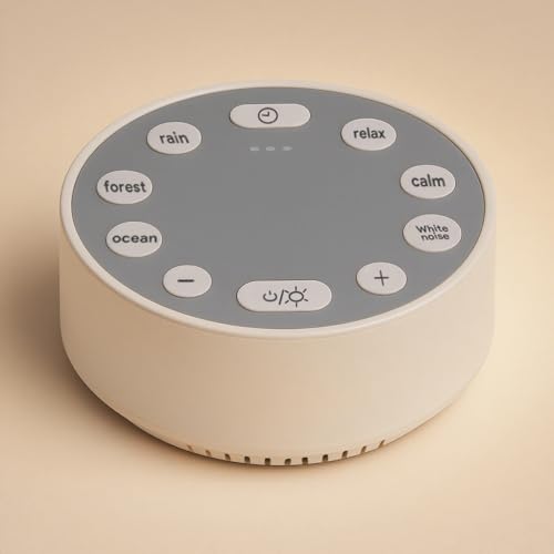 Macchina del rumore bianco per dormire e rilassarsi, 6 suoni lenitivi e luce notturna, dispositivo di terapia del suono con timer, aiuto portatile per il sonno per adulti e bambini, uso di meditazione