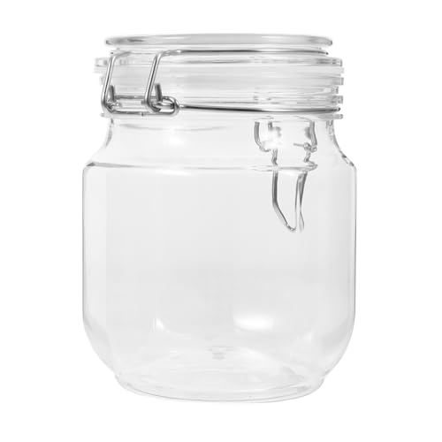 BEBEMOKO Transparent Lidded Honey Container Airtight Food Storage Jar for Honey Syrups and Dry Foods Lightweight and Compact Design for Easy Outdoor Use