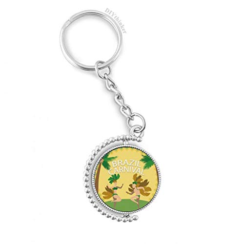 Llavero de Brasil Hula Carnaval giratorio con anillo metálico para llaves