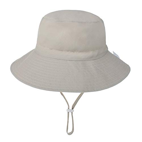 Century Star Baby Sun Hat Kids Wide Brim Bucket Hat Summer Sun Protection Adjustable Beach Hats For Toddler Girls Boys R5 Khaki 0-6 Months #TOP19
