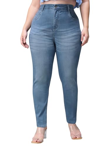 Image of Miss Chase A+ Women's Wide-Leg High Rise Regular Length Stretchable Denim Jeans