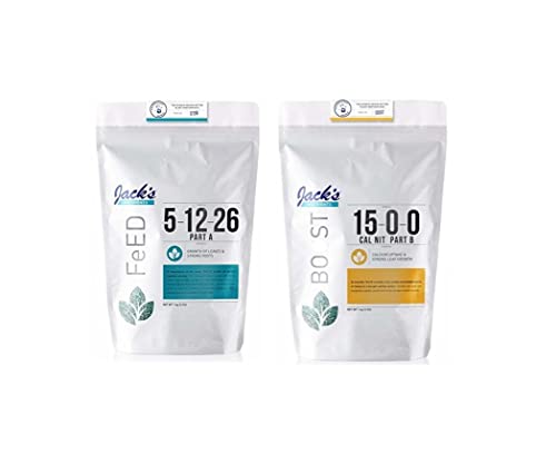 Jack's Classic Nutrients Calcium Nitrate Fertilizer 15-0-0 (Part A and B Dual Pack, 4.4 Pounds Total (Pack of 2)) Jack's Classic Nutrients Calcium Nitrate Fertilizer 15-0-0 (Part A and B Dual Pack, 4.4 Pounds Total (Pack of 2))