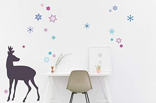 Sticker Noël chevreuil 120x60 cm pour décorer sans abîmer vos murs