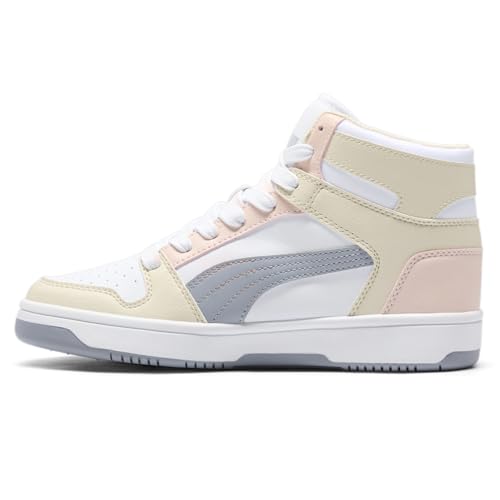 PUMA Puma Women's Rebound Layup Sneaker, White-Gray Fog-Alpine Snow, 8.5