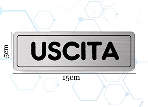 Nitek Targa Uscita in Alluminio Satinato 150 x