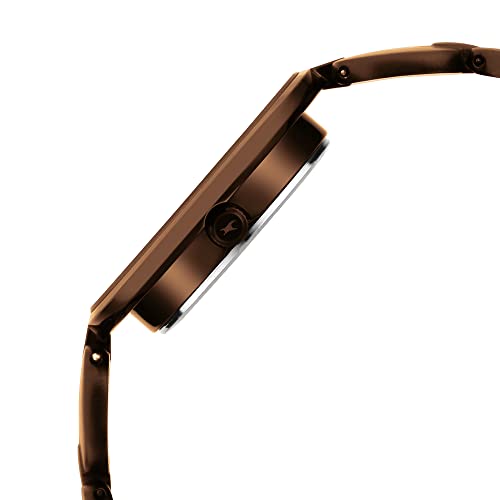 Image of Fastrack Glitch Quartz Analog Brown Dial Brown Metal Strap Watch for Girls - NT6237QM01