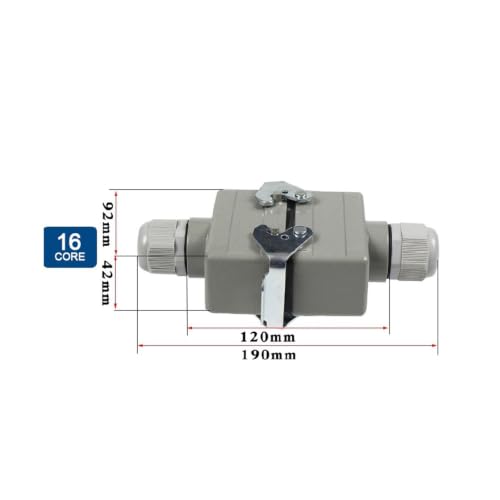 Conector rectangular impermeable HDC-HE de 16 pines para una transmisión estable de 16A 2