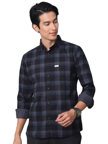 Image of Majestic Man Men Comfort Slim Fit Checked Cotton Casual Shirt