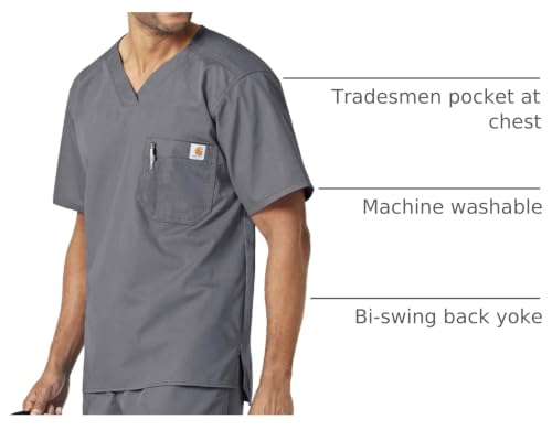 Image of Carhartt Ripstop & Sub-Scrubs Scrubs for Men, Utility Scrub Tops