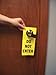 Door Knob HGR Tag, 9 x 4 in, Bk/YEL, PK10