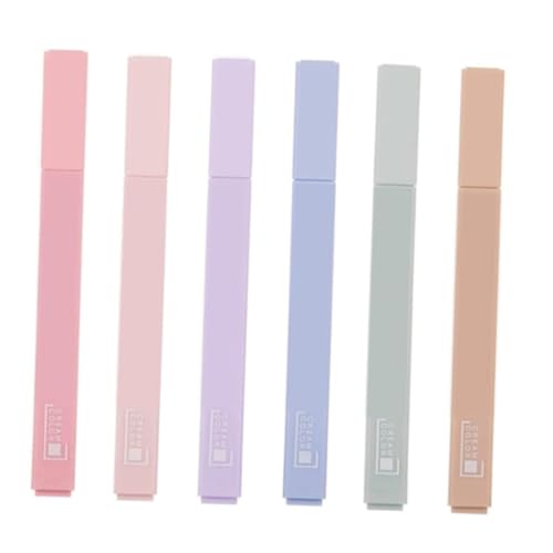 UTHCLO 6個 大容量蛍光ペン色 鮮やかで持続する発色 携帯便利なソフトチップ採用 勉強 オフィス 手帳用マーカー ランダムカ ランダムカラー