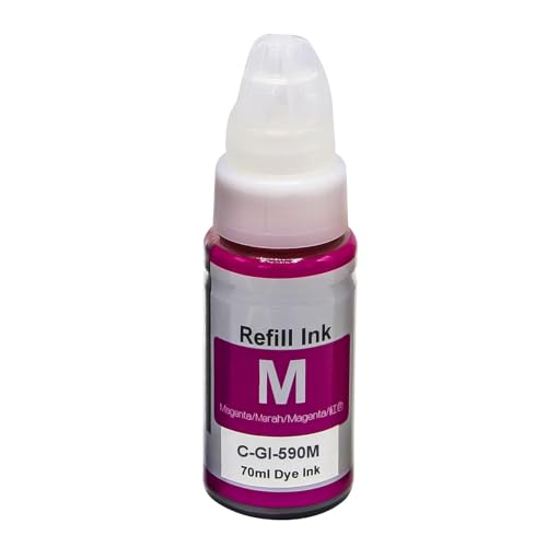 Go Inks Compatible GI-590 Magenta Ink Bottle - 1 Pack 70ml Replacement for use with Canon PIXMA G1510 G2510 G3510 G4510 G3500 G2500 G1500 G4500 G1501 G2501 G3501 G4511