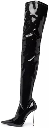 Wetkiss Black Snakeskin Thigh High Boots Review