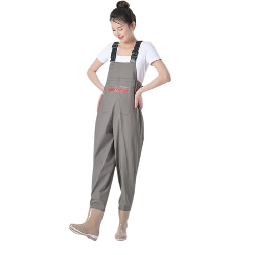 [HUAXI] ウェーダー 女性向け チェストハイウェーダー 胴長靴 完全防水 透湿 女性用 おしゃれ チャックポケット 釣り 漁業 潮干狩り 田植え 渓流 作業用 ラジアルソール 丈夫 レディース