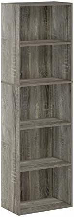 Furinno Luder Bookcase / Bookshelf / Storage Shelves, 5-Tier, French Oak