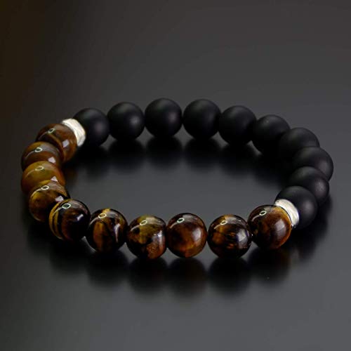 Tiger Eye - Black Obsidian - Onyx Protection Bead Bracelet Chakra Energy Gift For Men And Women 10Mm 8Mm #TOP1