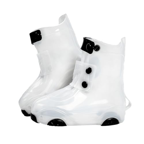 Image of PALAY Kids Rain Shoe Covers for Boys Girls Outdoor Overshoes Protection | Waterproof, Slip-On,PVC, Non-Slip Sole, Adjustable Buckle, Lightweight, Rubber Boots, Ankle Length