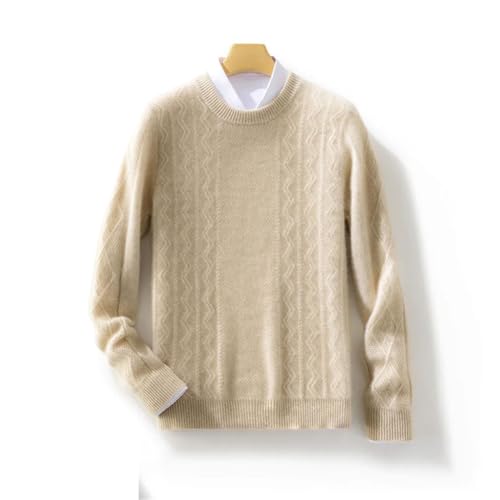 Men's Round Neck Solid Wool Sweater Knitted Pullover Leisure Office Pullover4