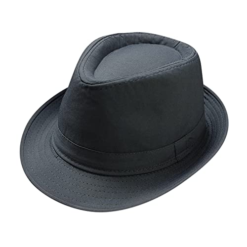 Unisex Solid Classic Fashion Designer Wide Brim Roll Up Fedora Hats Jazz Hat Bowler Hats Panama Hat Gentleman Breathable Lightweight Outdoor Travel Low Profile Grey One Size