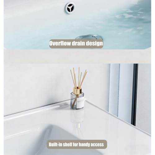Mueble de baño con lavabo rectangular sobre encimera de fácil limpieza y 71x48cm 7
