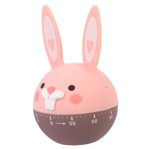Cute Bunny Mechanical Kitchen Timer, Pink (6.5cm)