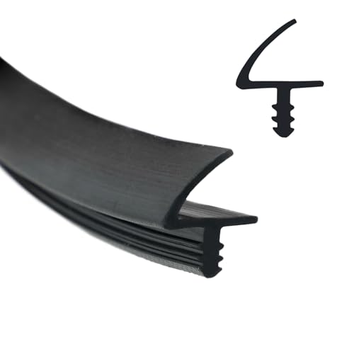 Joint de porte d'intérieur, joint de porte en silicone, caoutchouc de porte pour rainure de 3 mm et feuillure de 11 mm (Noir, 10 mètres)