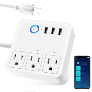 GHome Smart Plug Power Strip, WiFi Surge Protector Work with Alexa Google Home, Smart Outlets with 3 USB 3 Charging Port, Multi-Plug Extender for Home Office Cruise Travel and Christmas Light, 10A