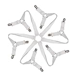 Una práctico sistema de sujeción compatible con sábanas y fundas de colchón, pero también con manteles y fundas para la tabla de planchar y el sofá.