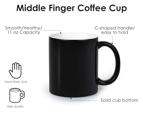 Taza mágica de cerámica negra cambiadora de color 320 ml miniatura 4
