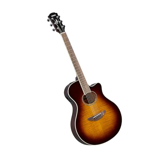YAMAHA APX600FM Guitare Électro-Acoustique – Table en Érable Flammé, Caisse Compacte Thinline,...