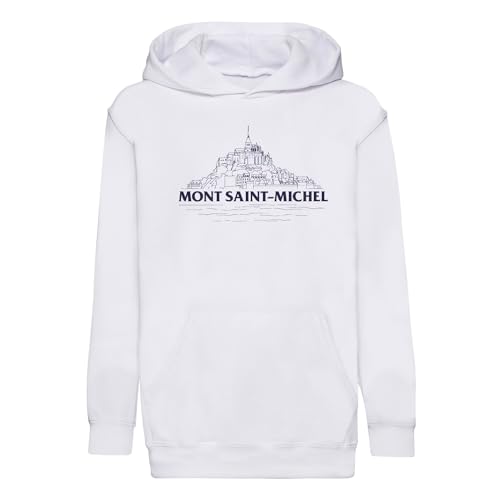 Sweat à capuche enfant Mont Saint Michel en coton premium pour le tourisme en Normandie