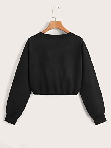 Sweat-shirt graphique noir taille S pull col rond confort - 3