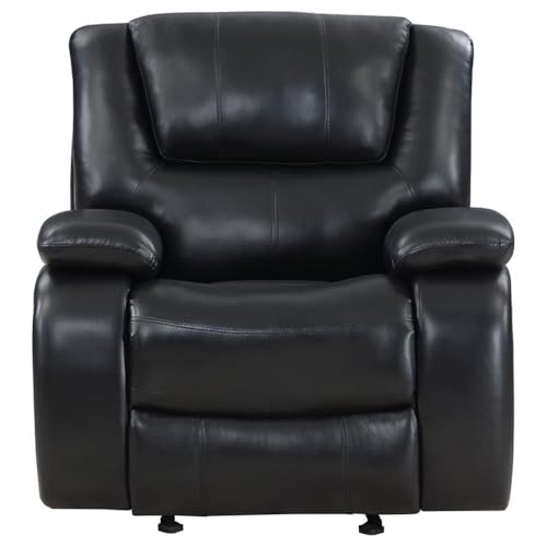 Sillón reclinable manual Negro cuero sintético miniatura 7