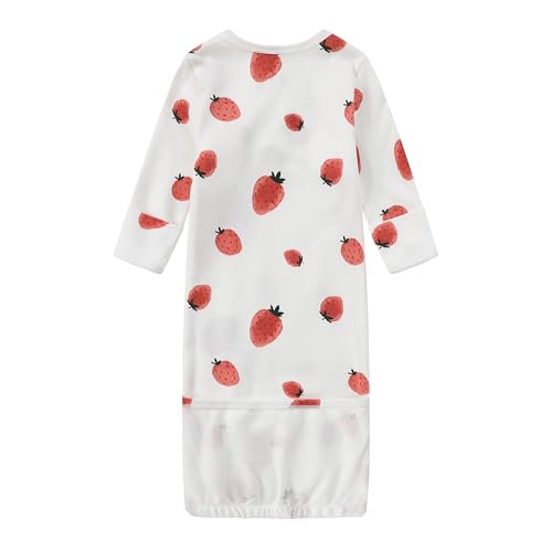 Image of O2 BABY 100% Organic Cotton Kimono Gown with Mittens & Fold-Over Pouch