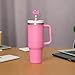 16Pcs Sorority Pink Straw Cover Toppers for Stanley 40oz Tumbler Black Girl Straw Cap for 0.4inch Straws Stanley Cup Accessories