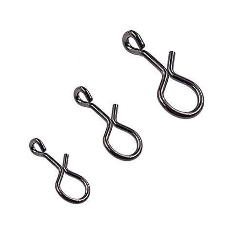No-Knot Fast Snaps Fly Fishing Snap No Knot Snaps Quick Change Connect snap for Flies Hook & Lures Black Color Pack of 100 (M) Cover