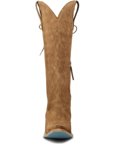 Lane Womens Lexington Knee High Embroidered Corset Casual Boots Knee High Low Heel 1-2" - Brown4