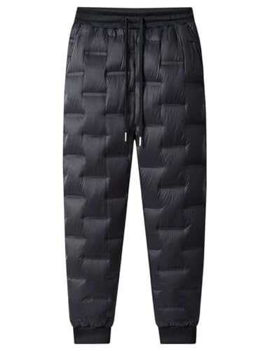 Boys Down Snow Trousers Kids Windproof Winter Warm Pants Outdoor Lightweight Elastic Waistband Pants