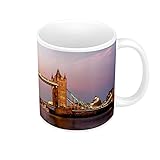 Impression Haute Définition French Unicorn Mug Tasse Pont de Londres Angleterre Tamise Monument Architecture