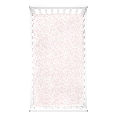Image of Lush Decor Garden of Flowers Soft & Plush Fitted Crib Sheet, 52 inchx 28 inch, Pink