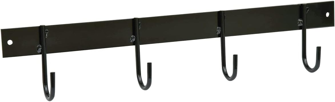 Jeffers Equine Wall Mount Saddle Rack with Halter & Bridle Hooks, Heavy Duty Black Powder Coated Saddle Storage Rack for Tack, Perfect Horse Stall Accessories, Barn, Stable, Ranch, Home