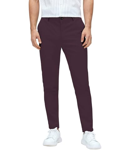 Image of AVANOVA Men's Classic Dress Pants with Side Pockets | Solid Tapered Suit Trousers, Business Formal Office Wear Regular Fit Pants, Stretchable Blend Slim Carrot Fit (Trouser 255)