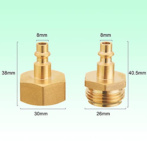 Winterize Rv Blowout Adapter 4 Pcs, Air Compressor 1/4" Quick Connect Plug To Ght 3/4" Garden Hose Faucet Blow Out Adapter Fitting For Winterize Sprinkler Systems, Boat, Camper And Travel Trailer #TOP1