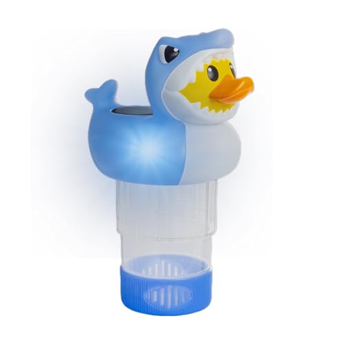 Flotador solar de cloro para piscina, dispensador inteligente de piscina, clorador flotante, distribución uniforme, flujo ajustable, 19,4 x 14 x 21,8 cm, para natación