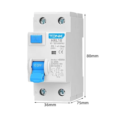 Disyuntor de corriente electromagnética tipo CA interruptor diferencial 2P 16A 5