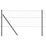 vidaXL 7 Zaunpfosten Grau Ø32mm 120cm Verzinkter Stahl. Langlebig und wetterfest, super Zaun Zubehör für deinen Garten oder die Terrasse. Höhenverstellbare Barriere mit glatter Oberfläche.