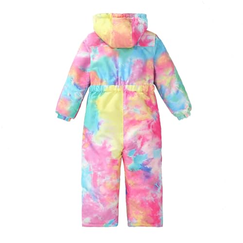 BILIKEYU Boys Girls Camouflage Skiwear Jumpsuits Long Sleeve Botton up Color Block Thicken Winter Warm Hooded2