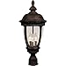 Maxim 3461CDSE Knob Hill DC European Style Seedy Glass Outdoor Post/Pole Mount, 3-Light 180 Total Watts, 28"H x 13"W, Sienna