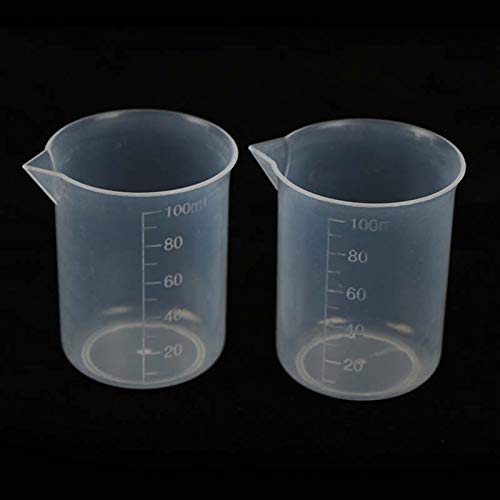 the firstlab measuring beaker 100ml plastic made in India pack of 2