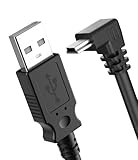Pixelman Charging Cable for Garmin GPS, 9.8Ft Mini USB 90 Degree Shielded Charger Cable for Nuvi, Zumo XT, Drivesmart 65 - Replacement Power Cord Car Charger